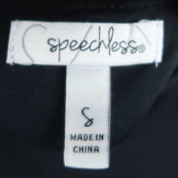 SPEECHLESS BLACK LONG SLEEVE ROUND NECK SHIFT DRESS SIZE SMALL NWT - Picture 2 of 12